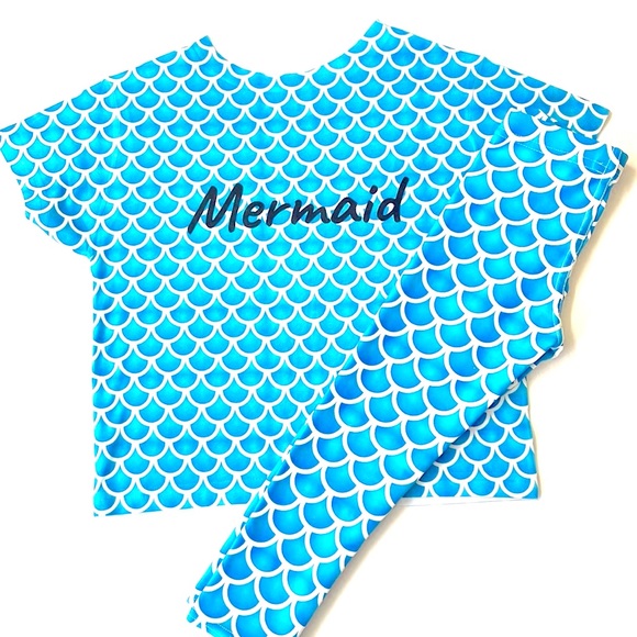 Sublivie Mermaid Tee/Leggings Set, Size 4T - Picture 1 of 7